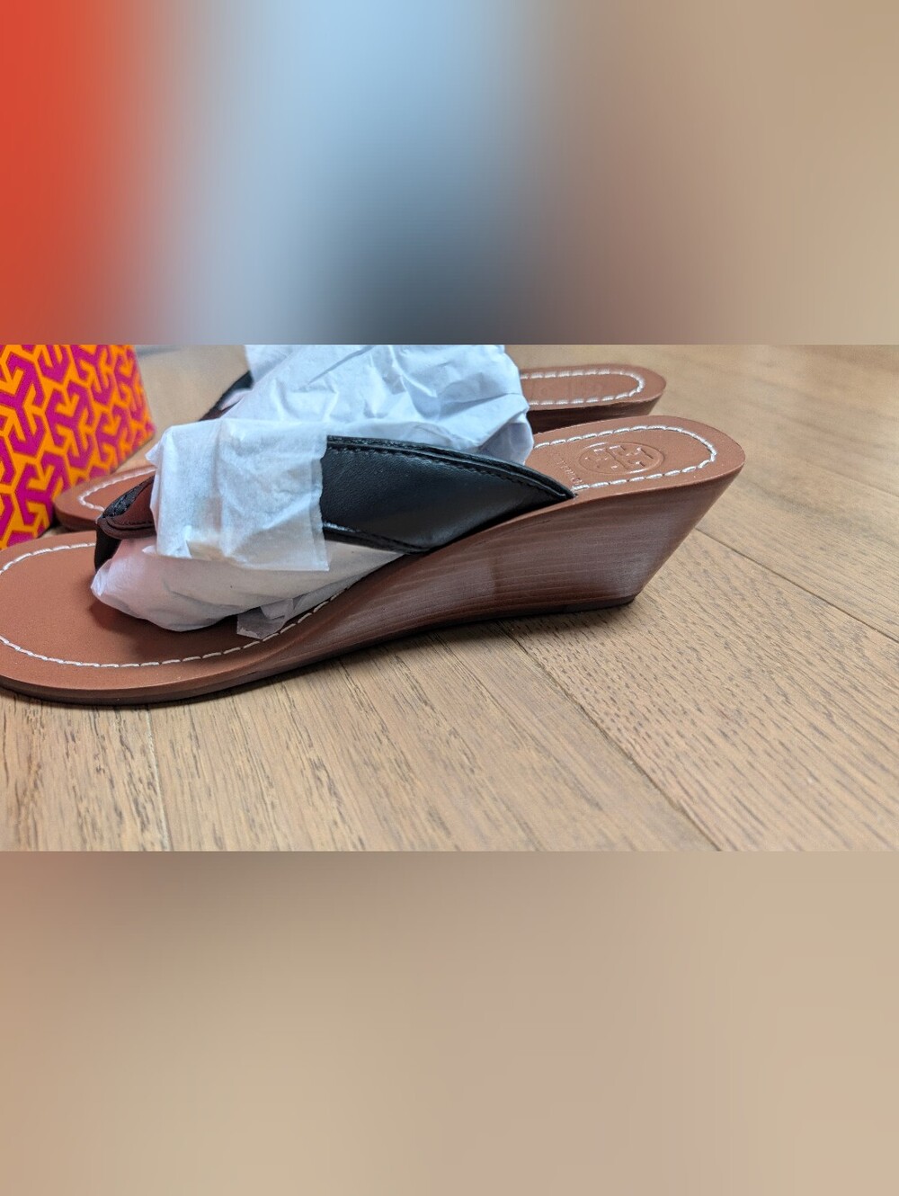 Tory Burch brand new Wedge Slide Sandals in Black and Brown